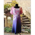 šaty - růžovofialová batika s lapačem snů do vel. 7XL